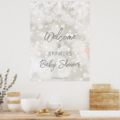 Winter sneeuwpastelkleuren baby shower welkom poster (Keuken)