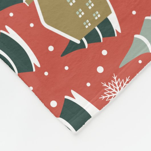 Winter Sneeuwrijke Pine Wonderland Fleece Deken (Hoek)