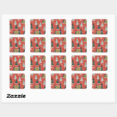 Winter Sneeuwrijke Pine Wonderland Vierkante Sticker (Vel)