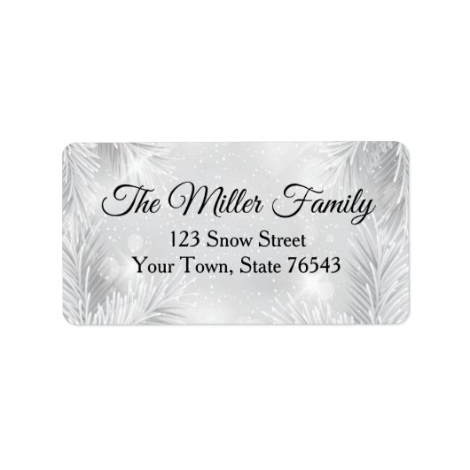 Winter Sneeuwscène Adres label (Voorkant)