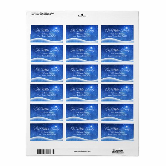 Winter Sneeuwscène Adres label (Full Sheet)