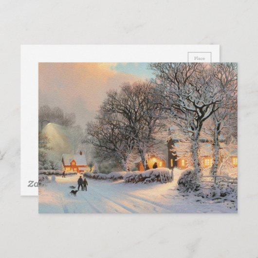 Winter Sneeuwscene Briefkaart (Voorkant / Achterkant)