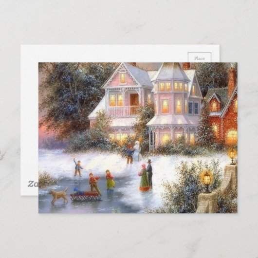 Winter Sneeuwscene Briefkaart (Voorkant / Achterkant)