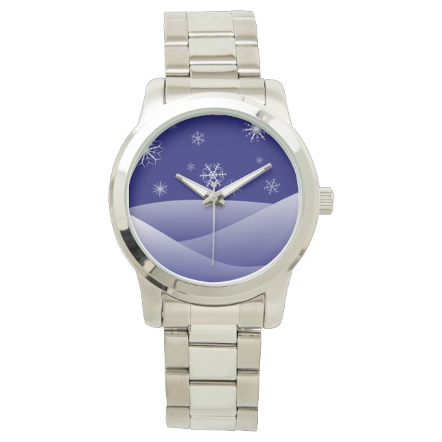 WINTER SNEEUWSCENE HORLOGE (Voorkant)