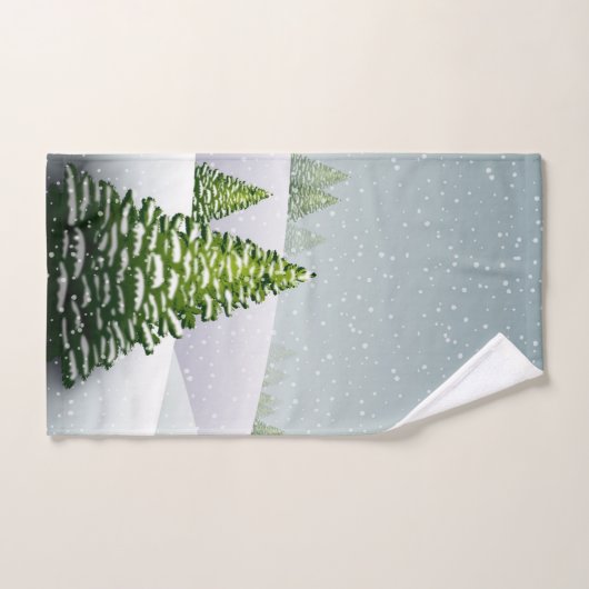 Winter Sneeuwscene kerstfeestdag Bad Handdoek (Handdoek)