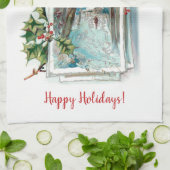   Winter Sneeuwscène met Holly Theedoek (Gevouwen)