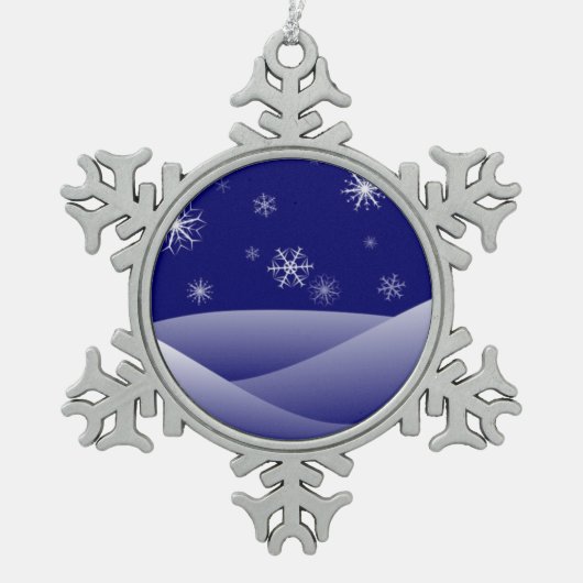 WINTER SNEEUWSCENE TIN SNEEUWVLOK ORNAMENT (Voorkant)