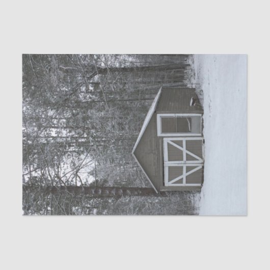 Winter Sneeuwscene Tissuepapier (Voorkant)