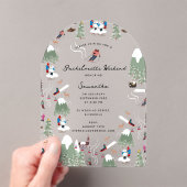 Winter Sneeuwski Bachelorette Weekend Acryl Uitnodigingen (Insitu (Draagbaar))