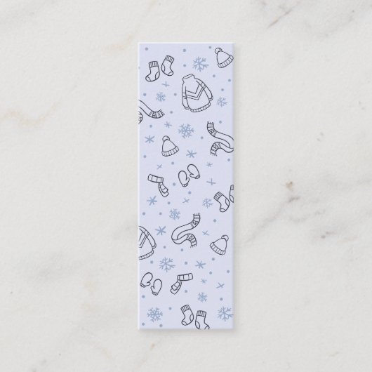 Winter Sneeuwtijd leest Mini Bladwijzer Belkaart Contactkaartje (Voorkant)