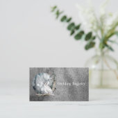 Winter Sneeuwuil Maan Tak Schilder Huwelijksregist Visitekaartje (Staand voorkant)