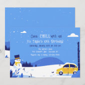 Winter Sneeuwuitnodiging Kaart (Voorkant / Achterkant)