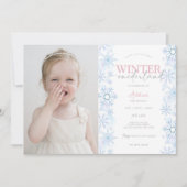 Winter Sneeuwvlok 1e verjaardag Onederland Foto Kaart (Voorkant)