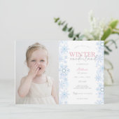 Winter Sneeuwvlok 1e verjaardag Onederland Foto Kaart (Staand voorkant)