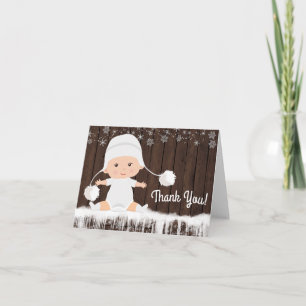 Winter Sneeuwvlok Baby Shower Bedankkaartjes Bedankkaart