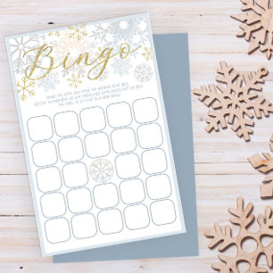 Winter Sneeuwvlok Baby shower Bingo Game Kaart