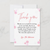 Winter sneeuwvlok Baby shower dank u kaart (Voorkant)