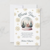 Winter sneeuwvlok Baby shower dank u kaart (Voorkant)