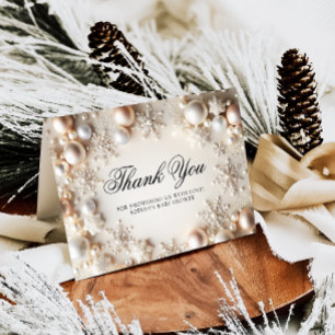 Winter sneeuwvlok Baby shower dank u kaart