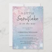 Winter Sneeuwvlok Baby Shower Kaart (Voorkant)