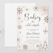 Winter sneeuwvlok baby shower kaart (Voorkant / Achterkant)