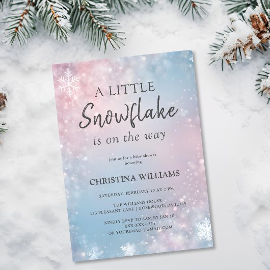 Winter Sneeuwvlok Baby Shower Kaart