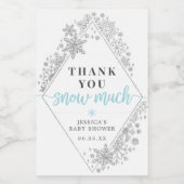 Winter Sneeuwvlok Baby shower Mini Wijnlabel Wijn Etiket (Enkel label)