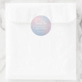 Winter Sneeuwvlok Baby Shower Ronde Sticker