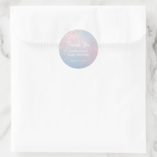 Winter Sneeuwvlok Baby Shower Ronde Sticker