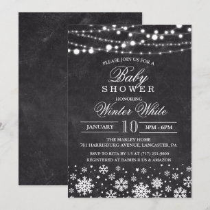 Winter Sneeuwvlok Baby Shower Uitnodiging