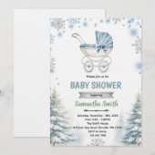 Winter sneeuwvlok baby shower uitnodiging (Voorkant / Achterkant)