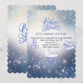 Winter Sneeuwvlok Baby Shower Uitnodiging (Voorkant / Achterkant)