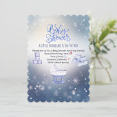 Winter Sneeuwvlok Baby Shower Uitnodiging (Staand voorkant)