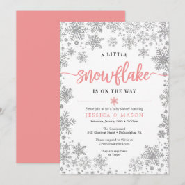 Winter Sneeuwvlok Baby Shower Uitnodigingskaart Programmakaart