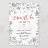 Winter Sneeuwvlok Baby Shower Uitnodigingskaart Programmakaart (Voorkant)