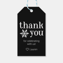 Winter Sneeuwvlok Bedankbriefje Cadeaulabel