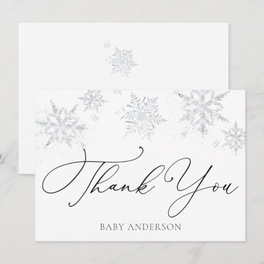 Winter Sneeuwvlok Bedankt (Voorkant / Achterkant)