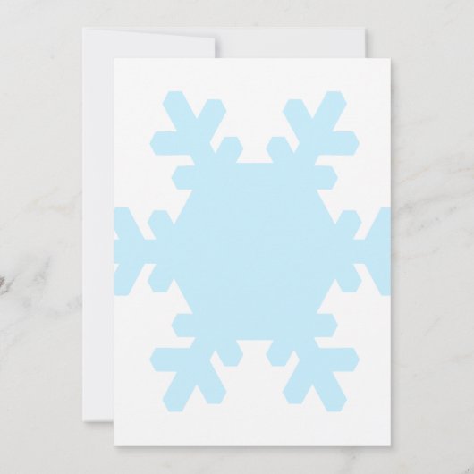 Winter Sneeuwvlok Blauw Wit Classy Elegant Huwelij Kaart (Achterkant)