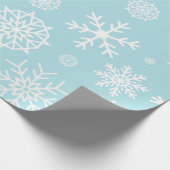 Winter Sneeuwvlok Blauw Wit Kerstmis Cadeaupapier (Hoek)