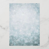 Winter Sneeuwvlok Blauw Zilver Quinceanera Folie Uitnodiging (Achterkant)