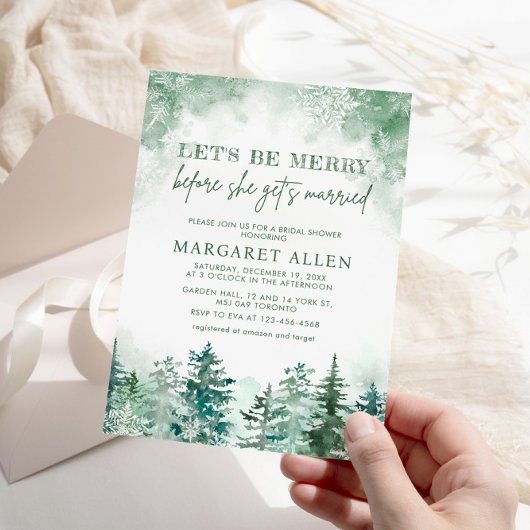 Winter Sneeuwvlok Bruidsdouche Kaart