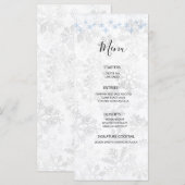Winter Sneeuwvlok Bruiloft Menu (Voorkant / Achterkant)
