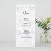 Winter Sneeuwvlok Bruiloft Menu (Staand voorkant)