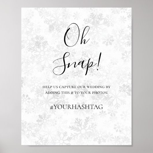 Winter Sneeuwvlok Bruiloft Poster (Voorkant)