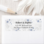 Winter Sneeuwvlok Bruiloft Retouradres Label (Insitu)