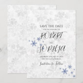 Winter Sneeuwvlok Bruiloft Save The Date (Voorkant / Achterkant)