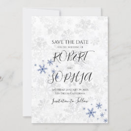 Winter Sneeuwvlok Bruiloft Save The Date