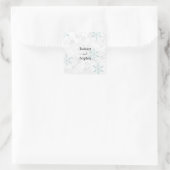 Winter Sneeuwvlok Bruiloft Vierkante Sticker (Tas)