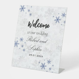 Winter Sneeuwvlok Bruiloftspiedestal Bord Reclamebord Met Voetstuk