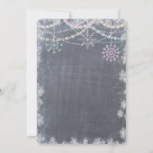 Winter Sneeuwvlok eerste 2e verjaardag uitnodiging (Achterkant)